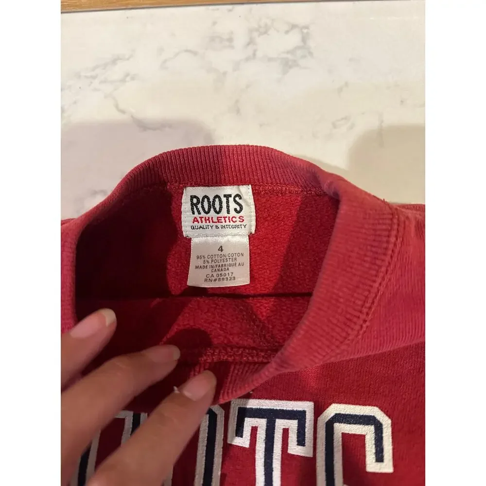 Roots Athletics Canada sweatshirt maroon kids size 4 Gorpcore casual athleisure
